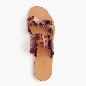 NWOT Italian-made J. Crew Bali tortoise slide sandals